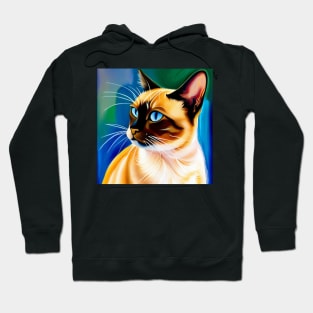 Siamese Cat Portrait Hoodie